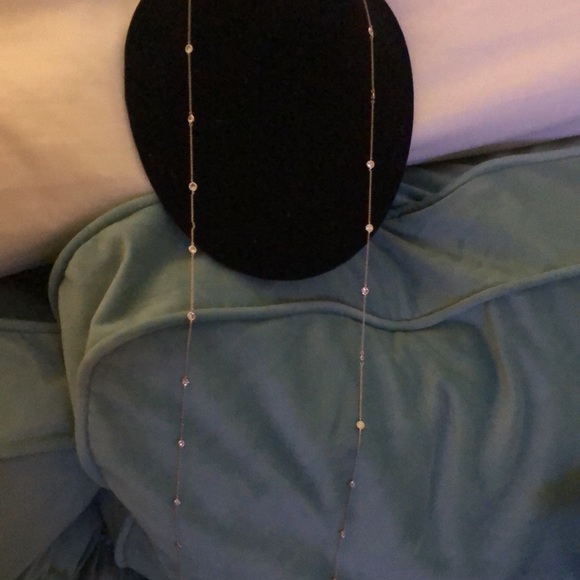 Longest 54” Cubic Zirconia Bezel Set Necklace-NWT-Boutique - Picture 9 of 9